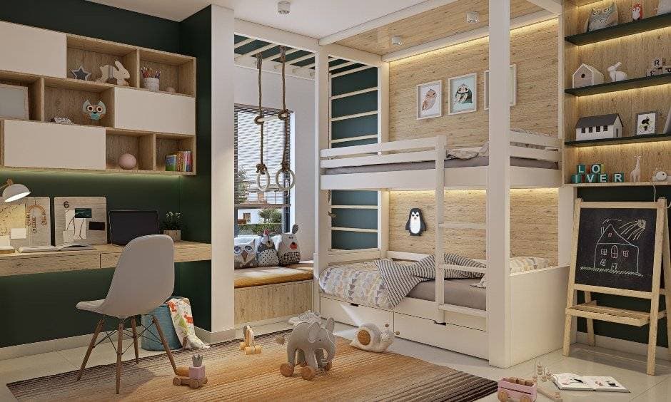 childrens-bedroom-with-bunk-bed-and-seating-area